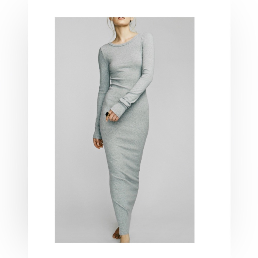 ETERNE Gray Long Sleeve Ribbed Dress Size: S/P NWOT